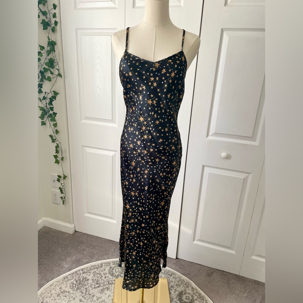 ASOS brand satin slip open back celestial dress size 6